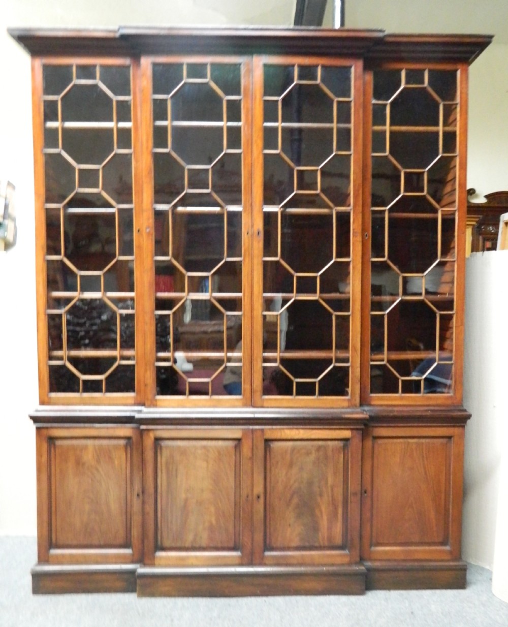 Georgian mahogany breakfront bookcase View V