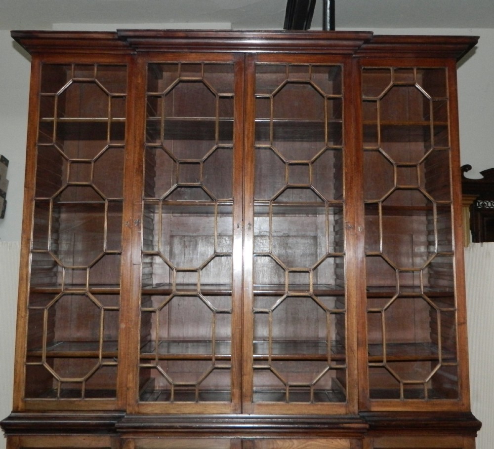 Georgian mahogany breakfront bookcase View VI