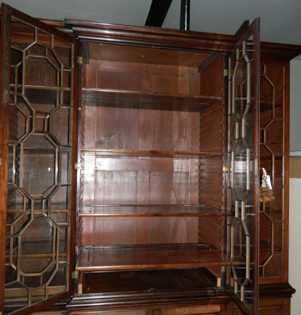 Georgian mahogany breakfront bookcase View VII