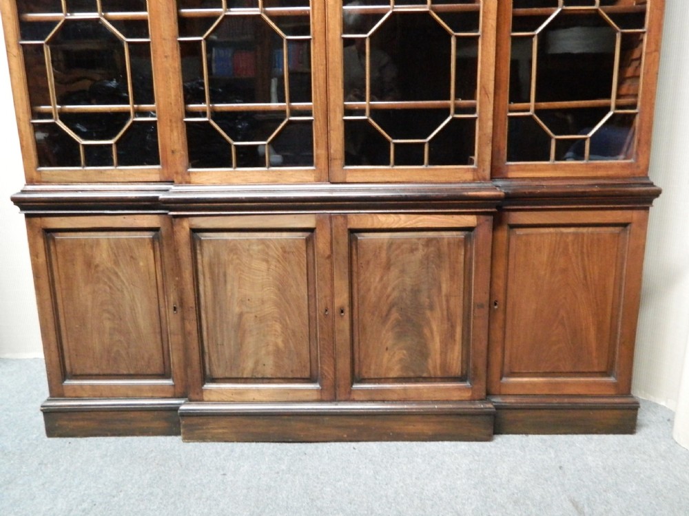 Georgian mahogany breakfront bookcase View VIII