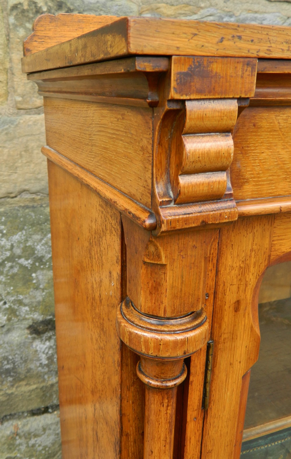 oak bookcase in the style of Pugin View VI