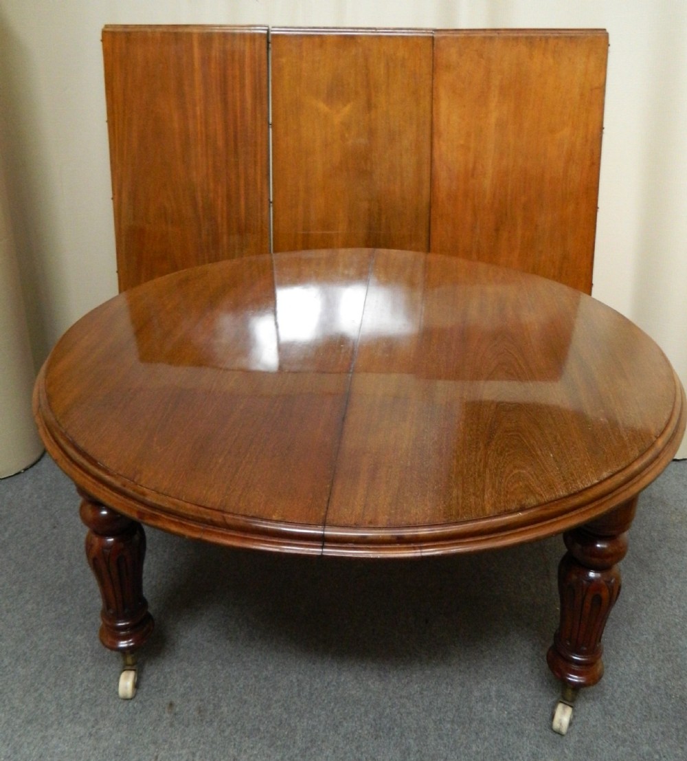 large mahogany extending dining table View IV