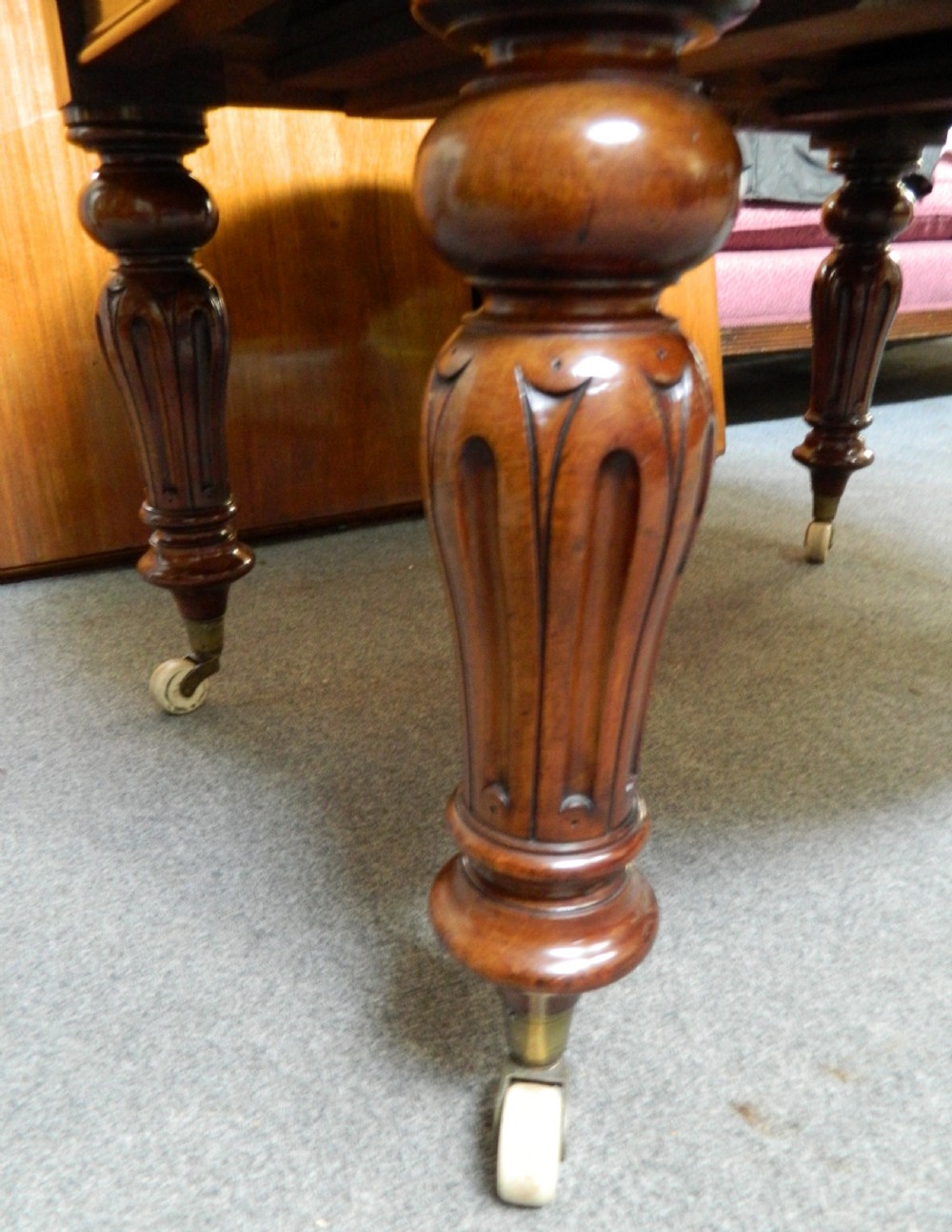 large mahogany extending dining table View V