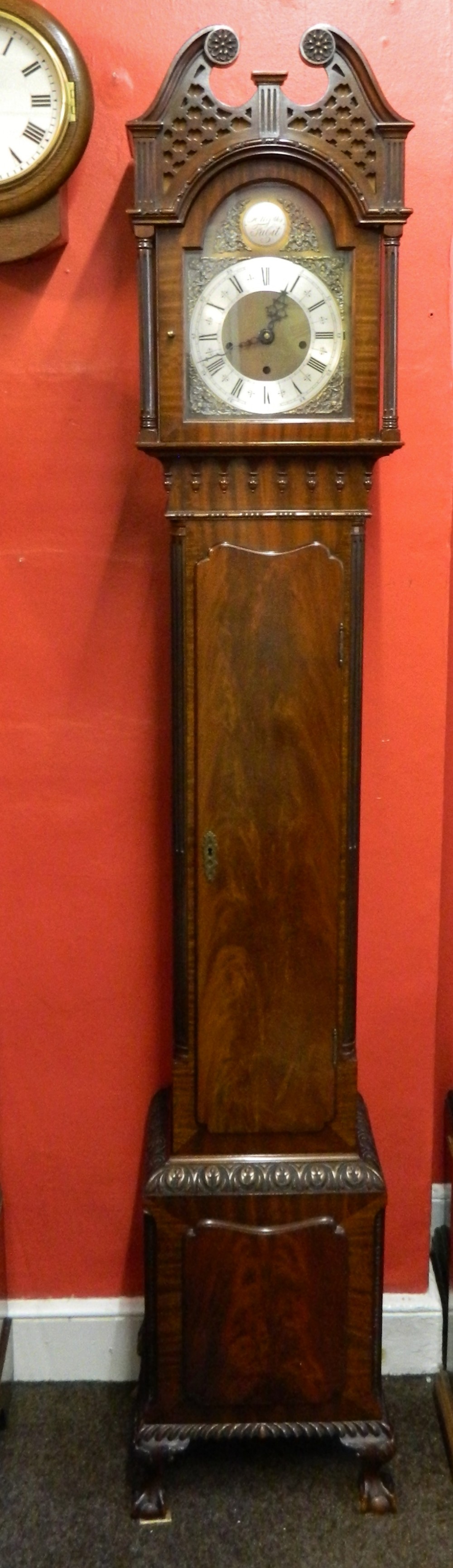 fine quality small grandfather clock - Elliots of Croydon