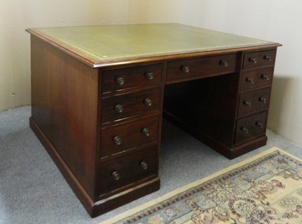 Large Georgian mahogany partners desk View II