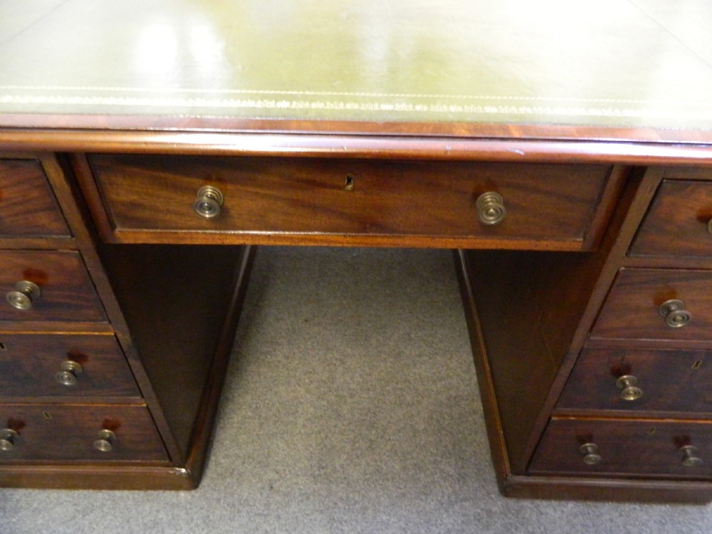 Large Georgian mahogany partners desk View V