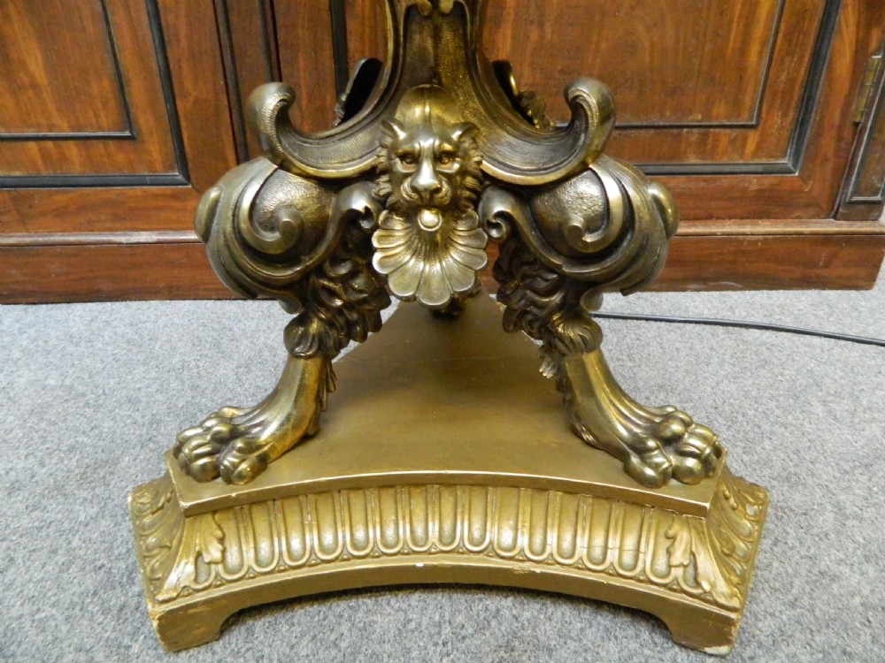 ornate brass standard lamp View II