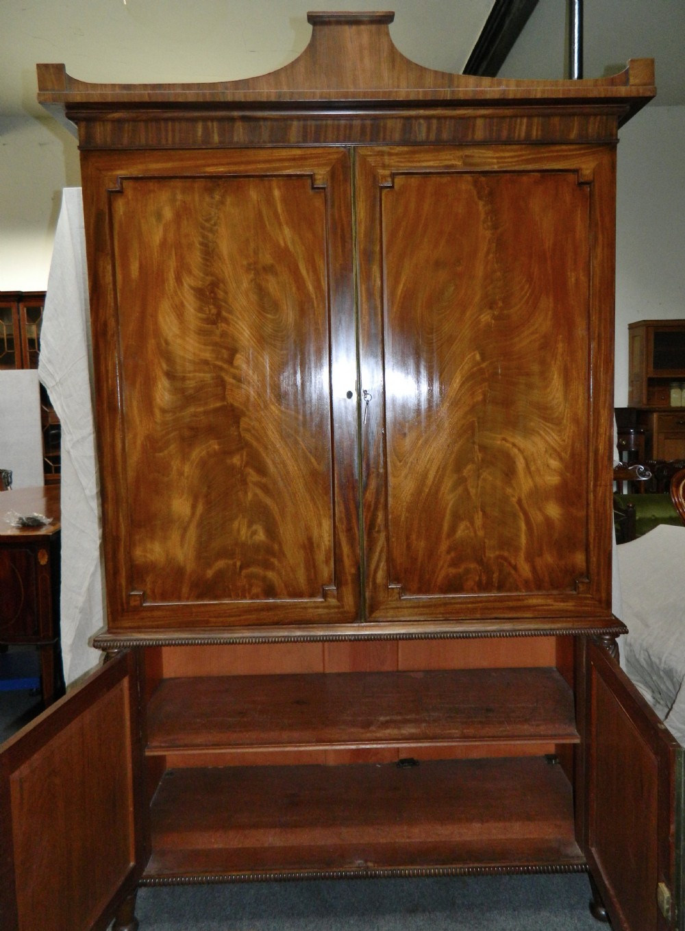 Regency mahogany linen press View VI