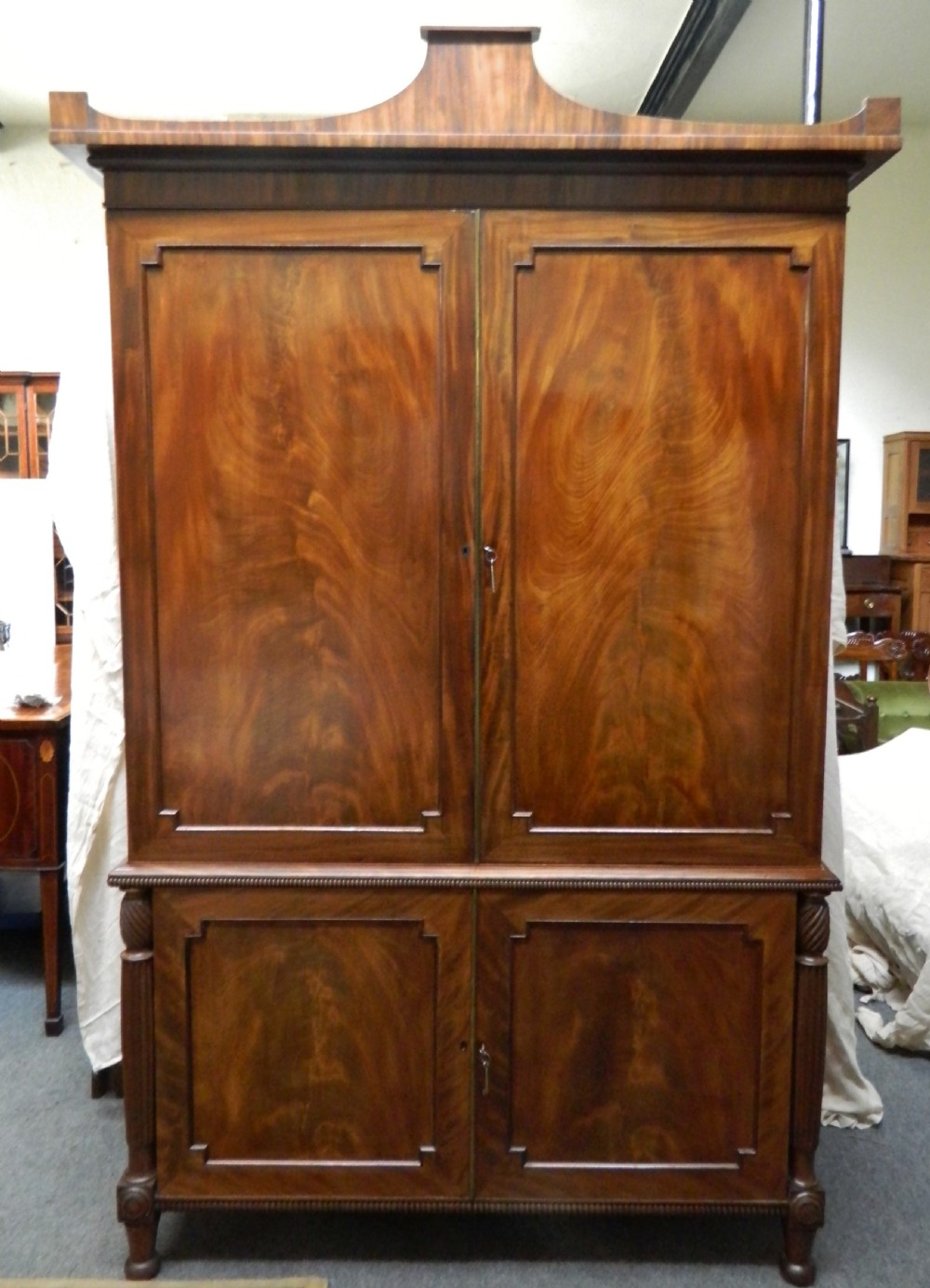 Regency mahogany linen press View VII