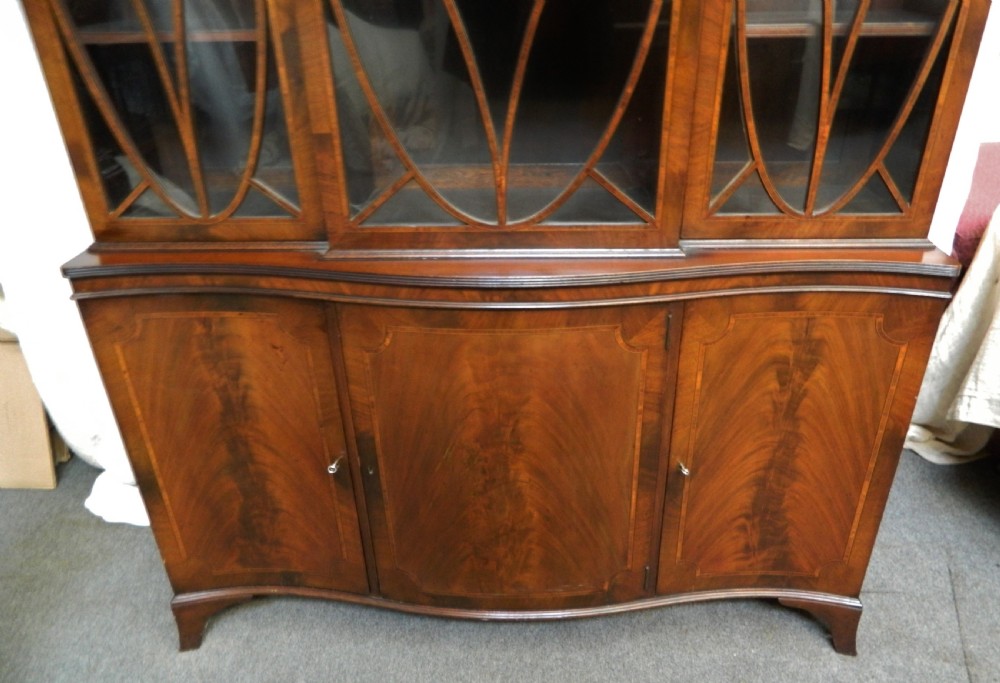 mahogany breakfront bookcase View III