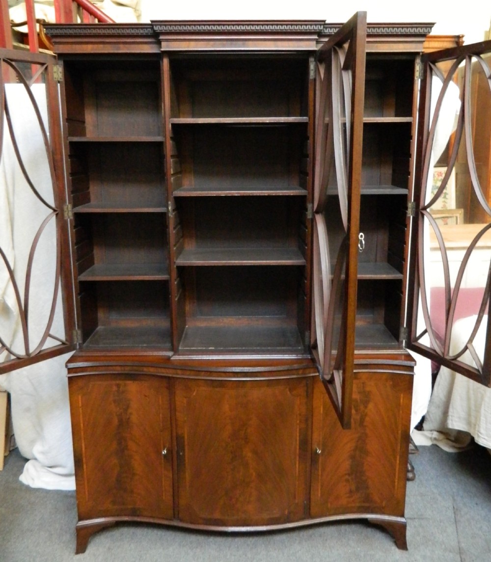 mahogany breakfront bookcase View VII
