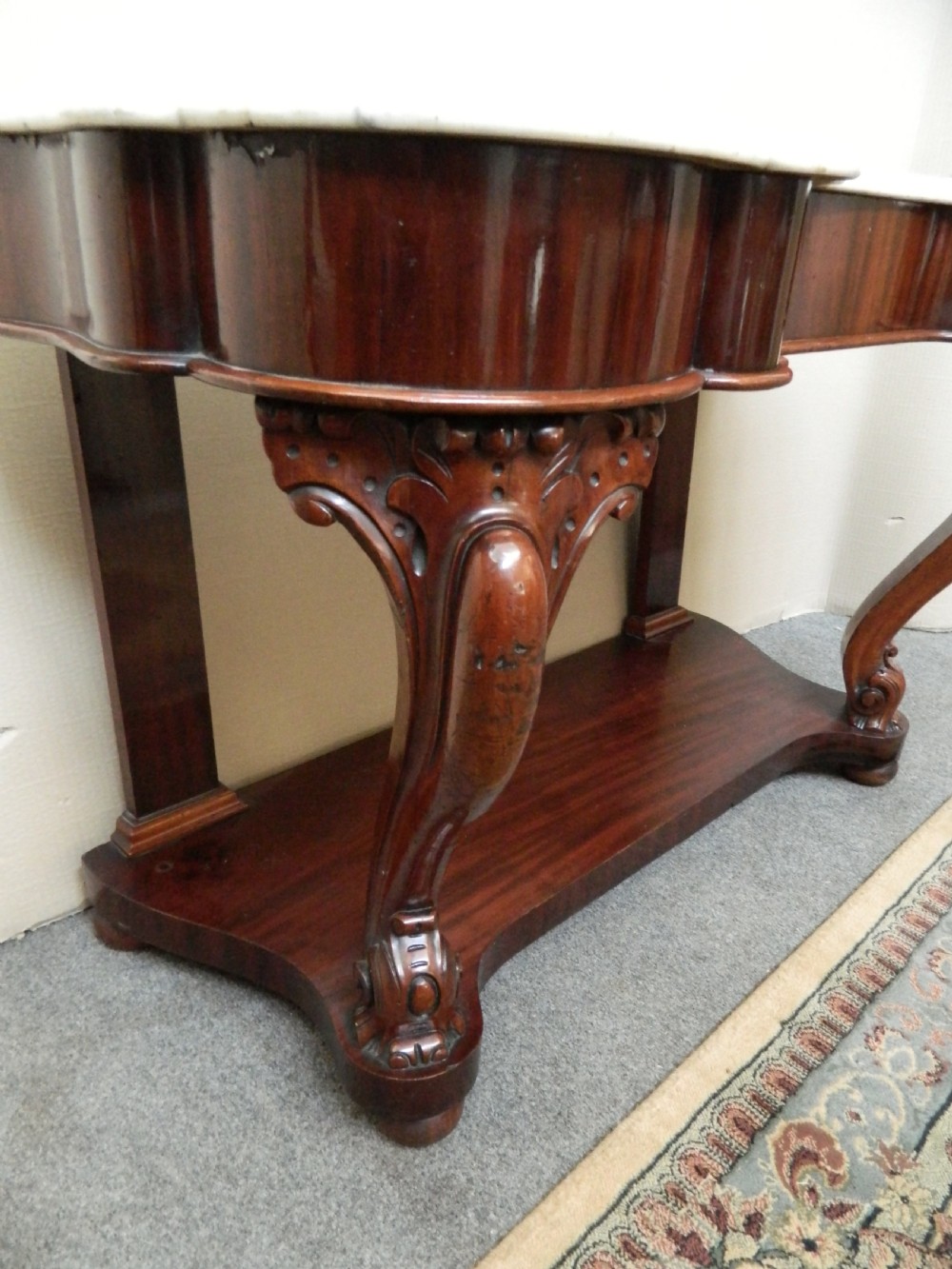 Victorian marble top console table View VI