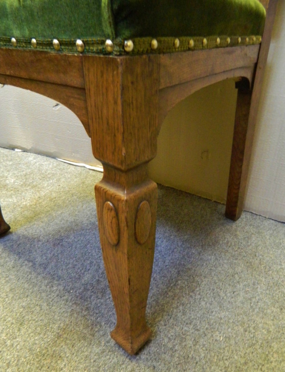 set of 8 oak Arts & Crafts dining chairs View VII