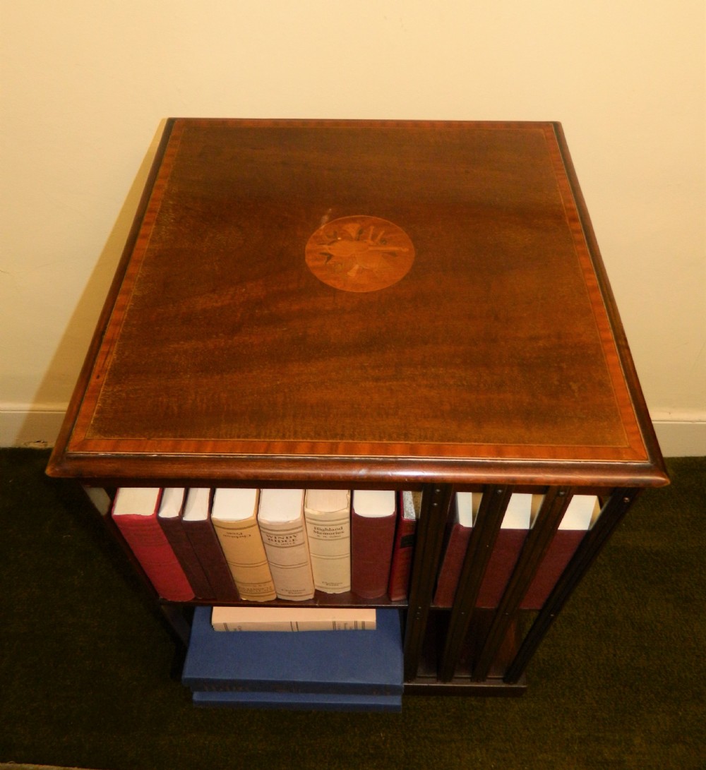 inlaid revolving bookcase View III