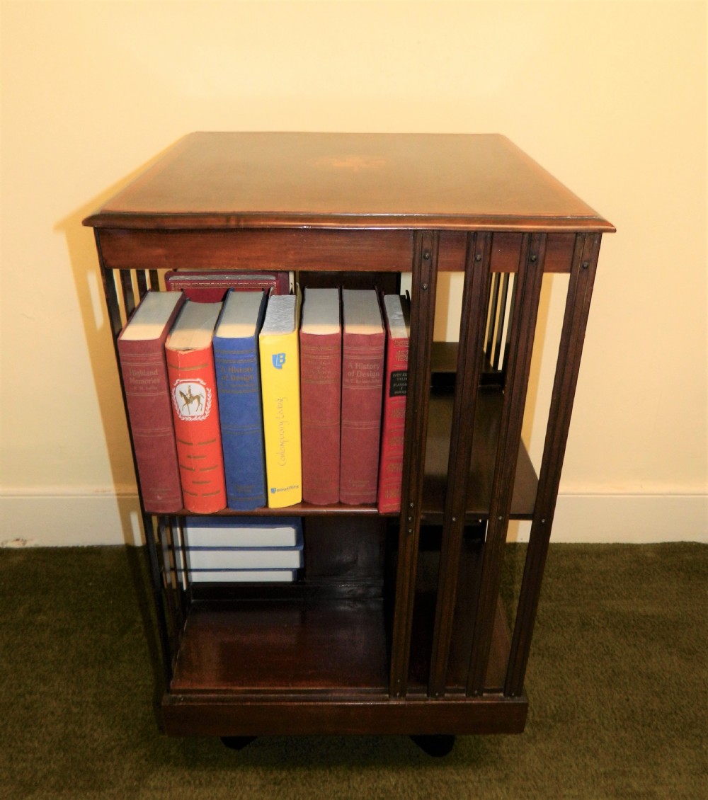 inlaid revolving bookcase View IV