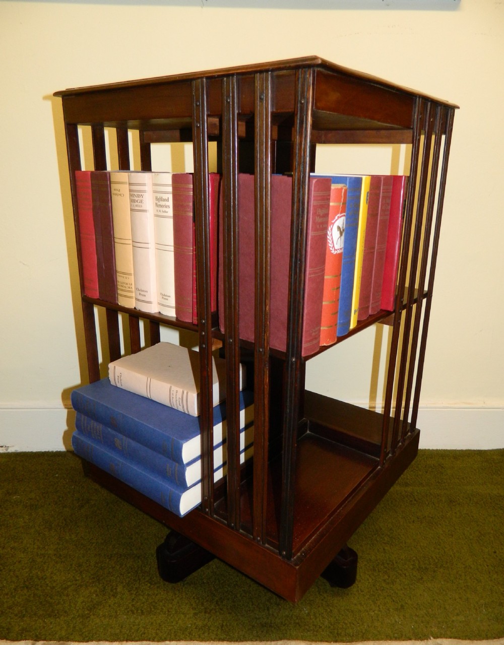 inlaid revolving bookcase View V