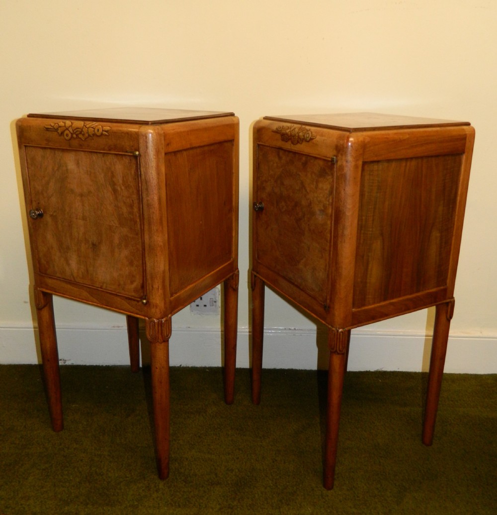 pair of walnut bedside cabinets View III