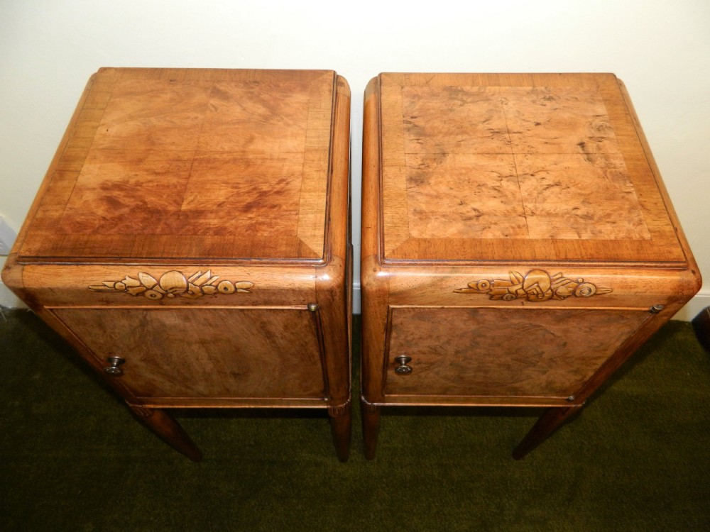 pair of walnut bedside cabinets View IV