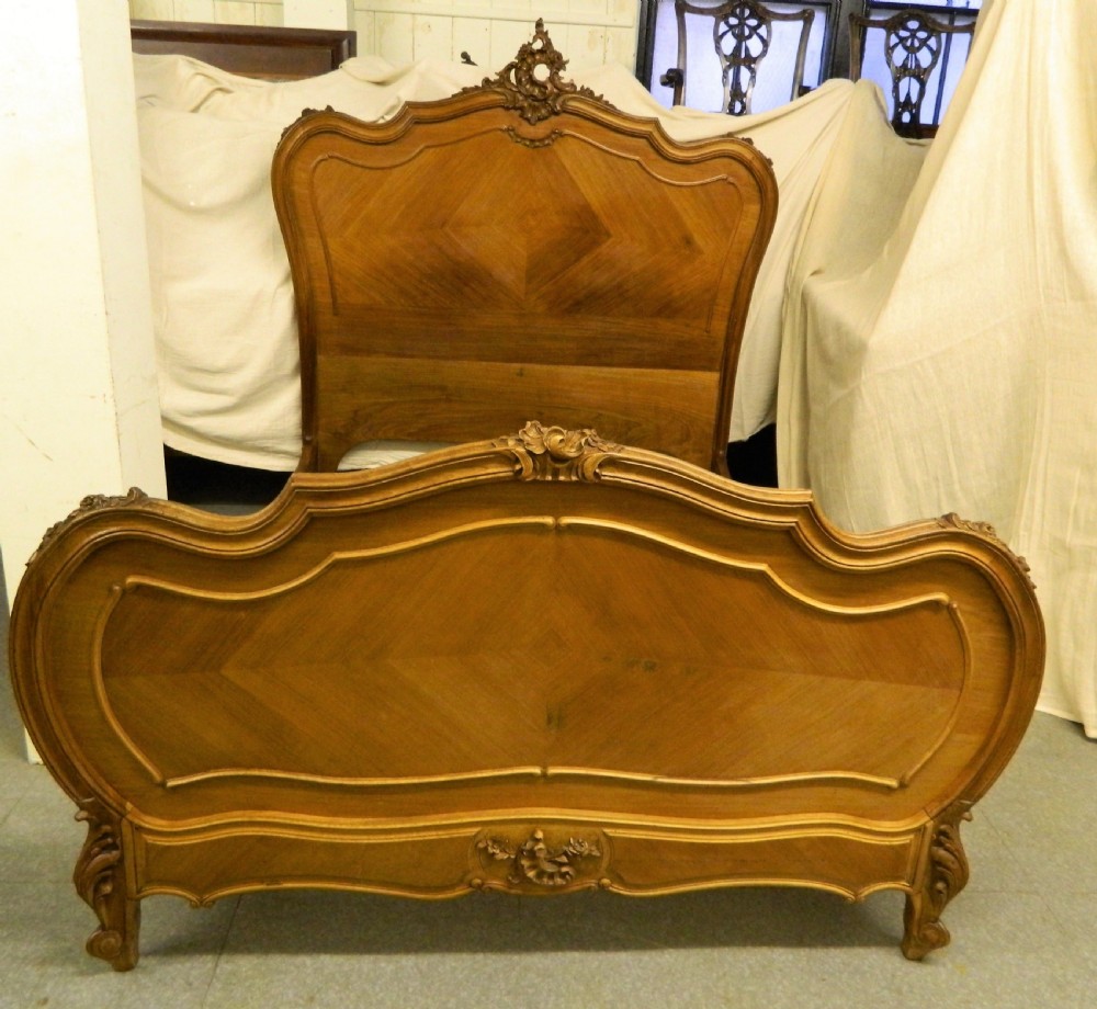 French walnut double bed