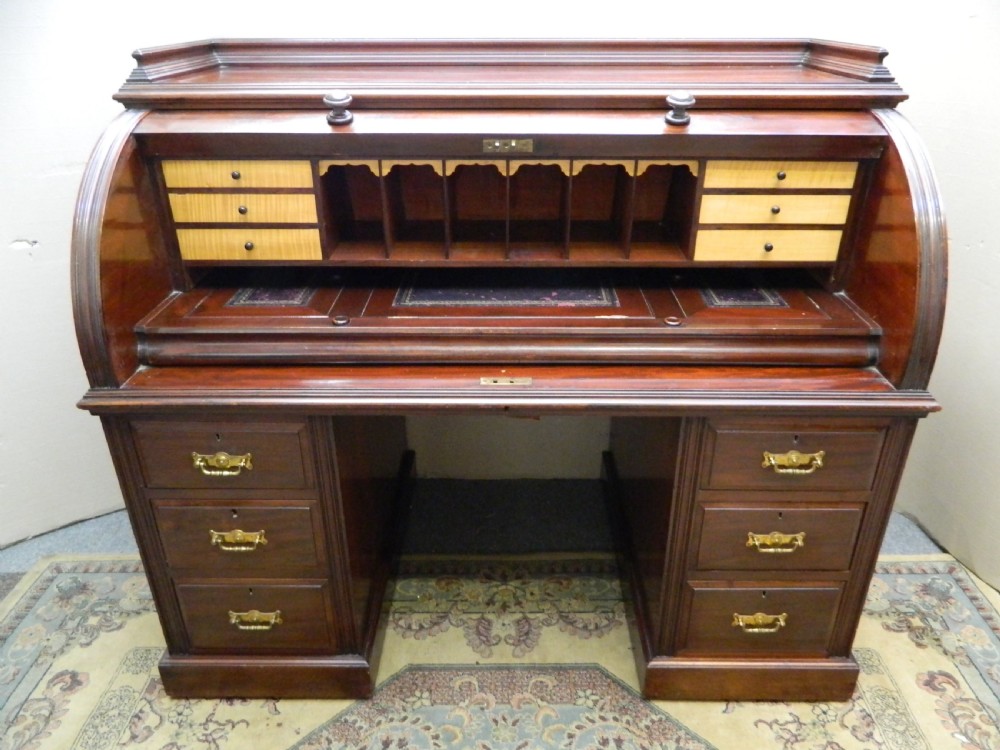 mahogany cylinder desk View II