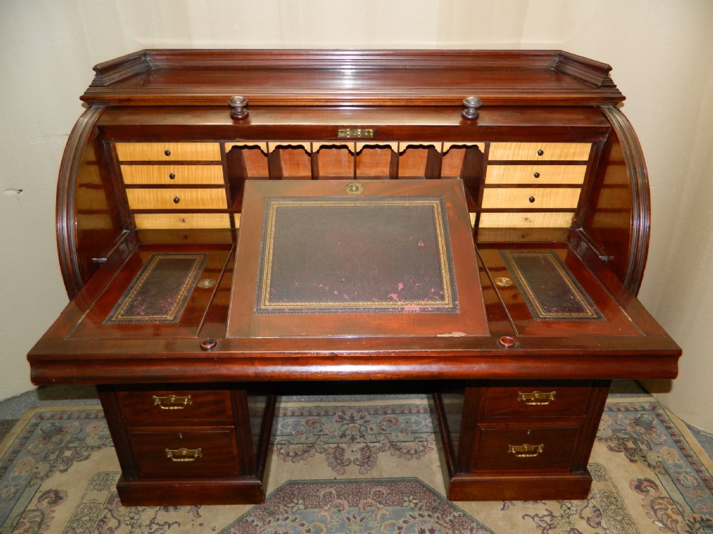 mahogany cylinder desk View IV
