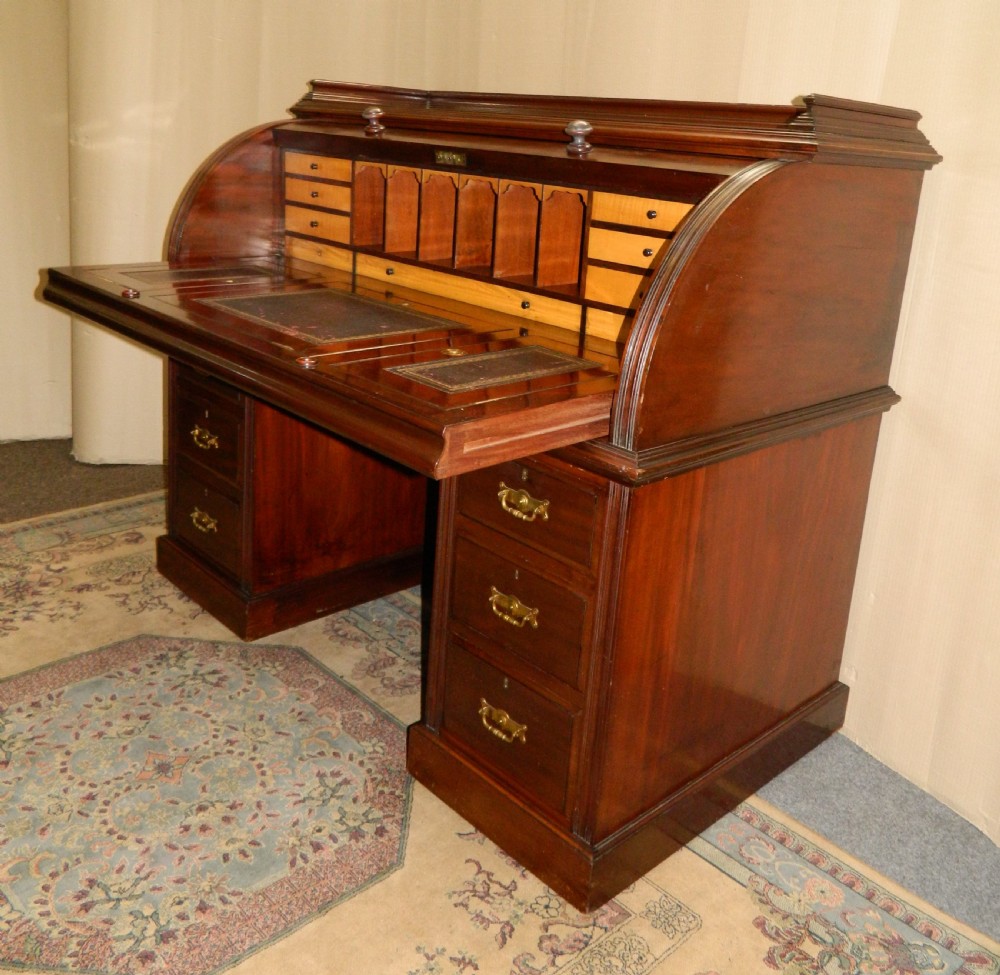 mahogany cylinder desk View VII