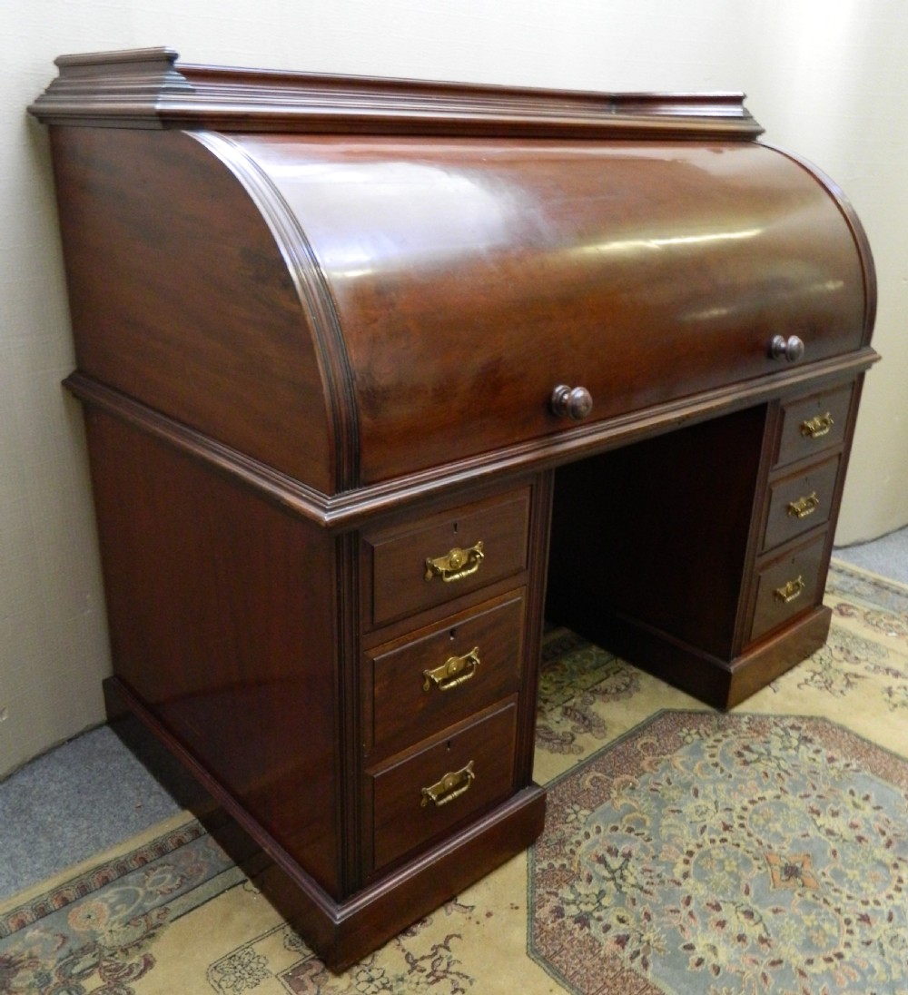 mahogany cylinder desk View VIII