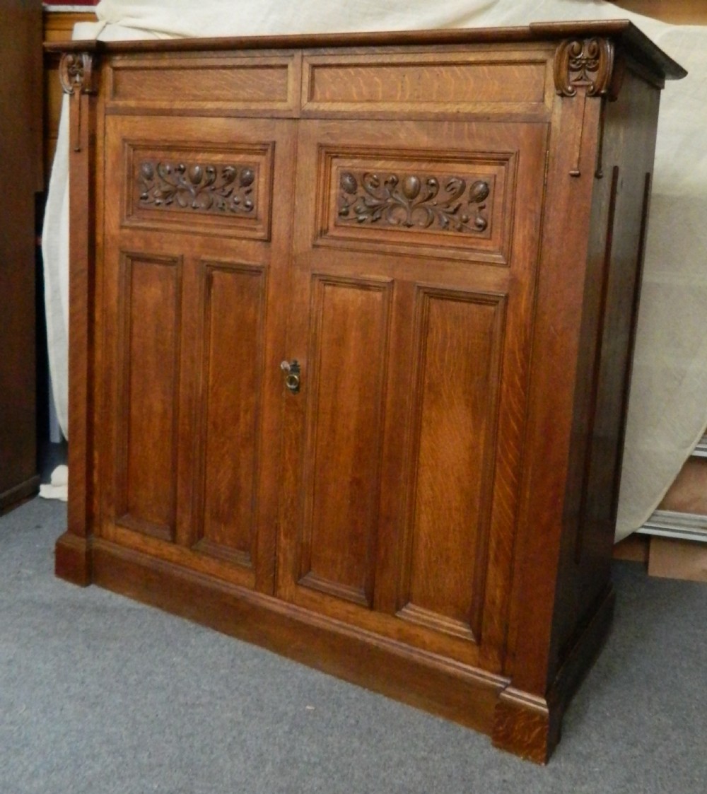 Arts & Crafts oak press cupboard View V