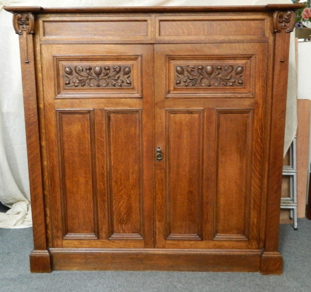 Arts & Crafts oak press cupboard View VI