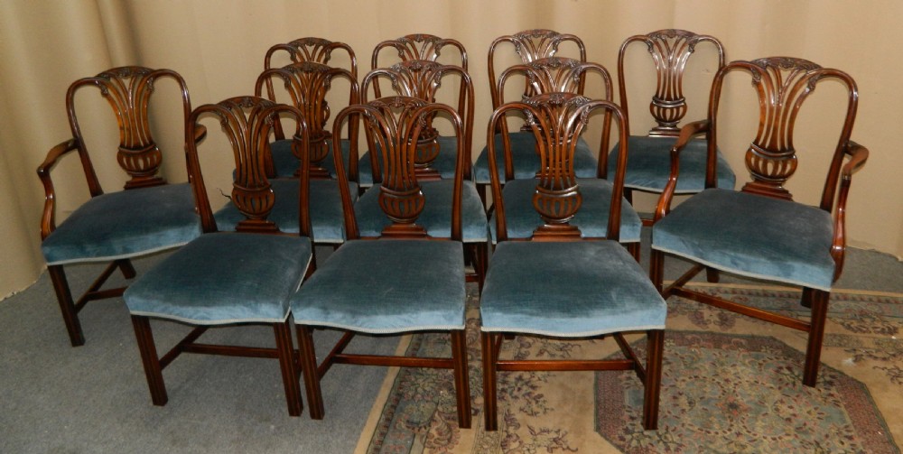 good quality set of 12 mahogany dining chairs View VIII