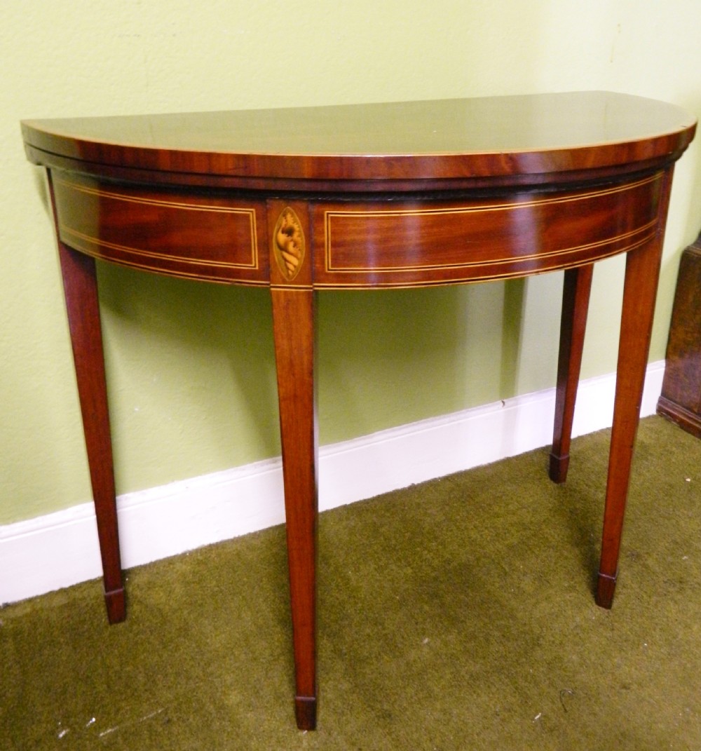 inlaid Georgian mahogany card table View IV