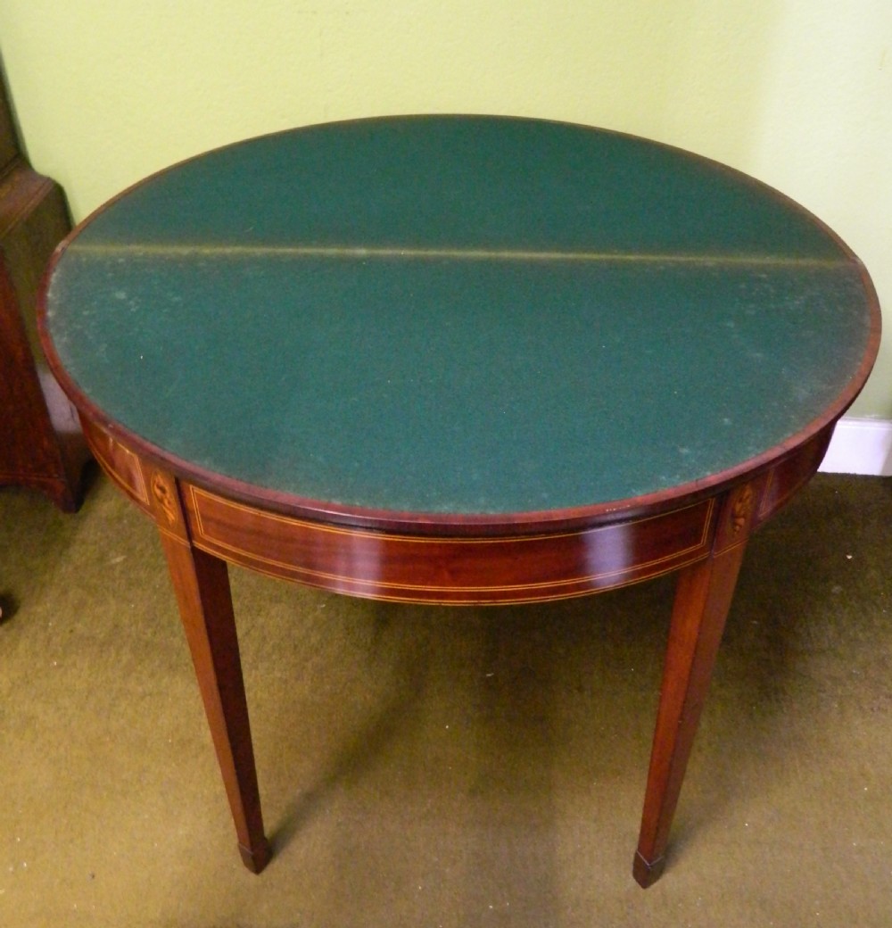 inlaid Georgian mahogany card table View V
