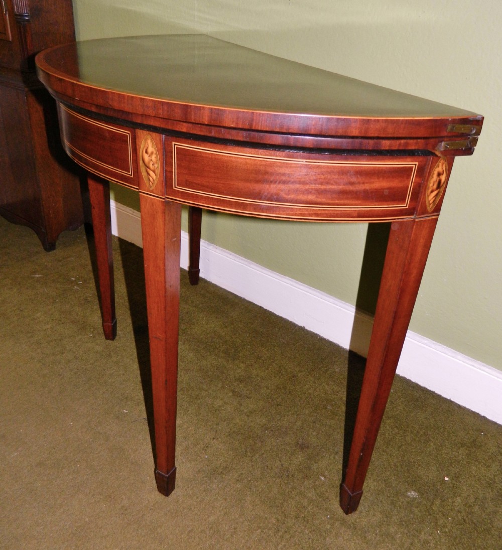 inlaid Georgian mahogany card table View VI