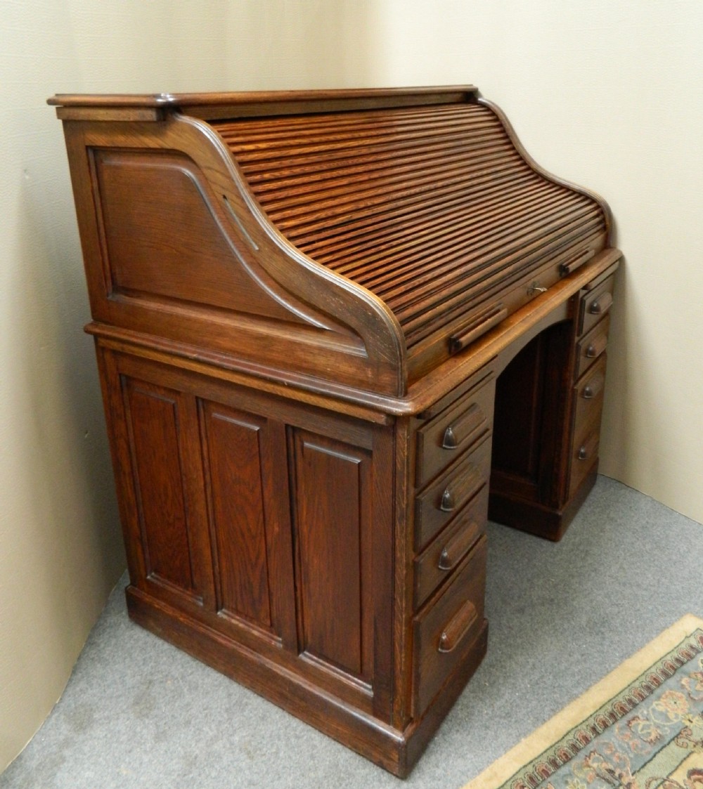 oak roll top desk View IV