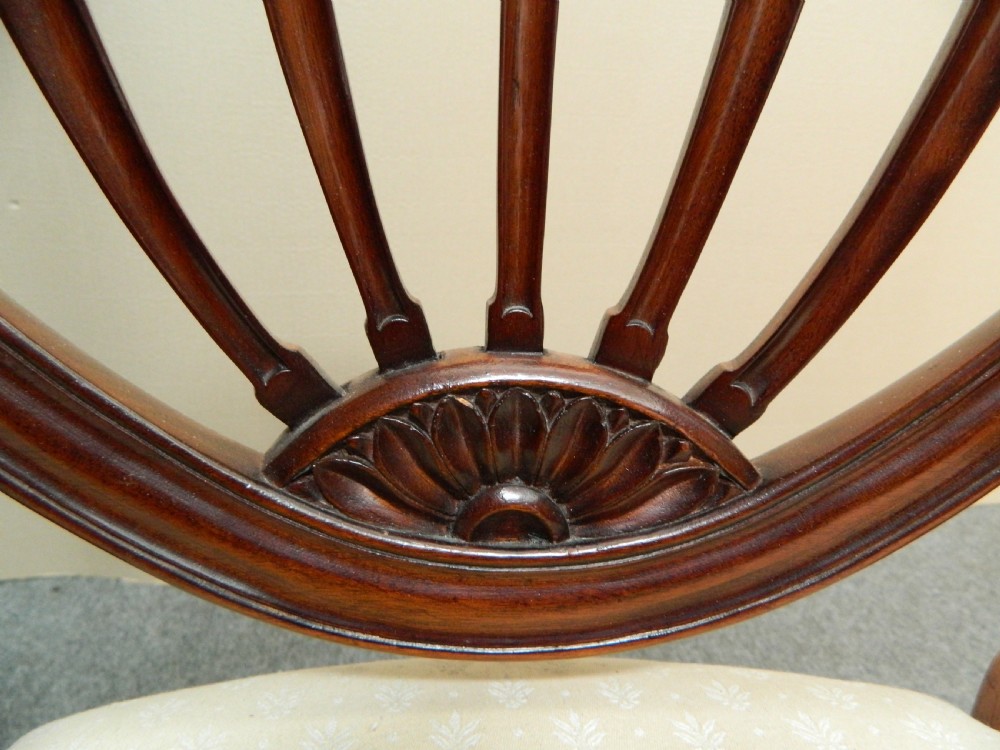 set of 10 mahogany Hepplewhite style dining chairs View VII