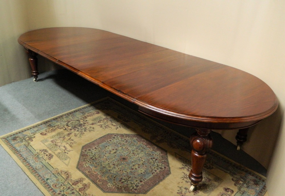 large 12' mahogany extending dining table View II