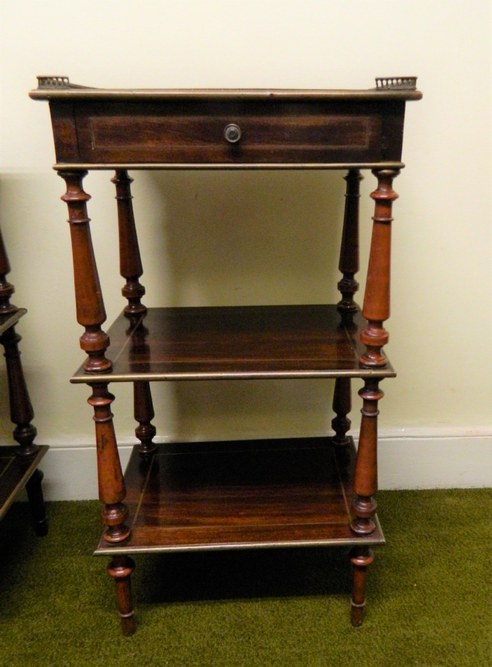 pair of goncalo alves etageres with brass inlay View VII