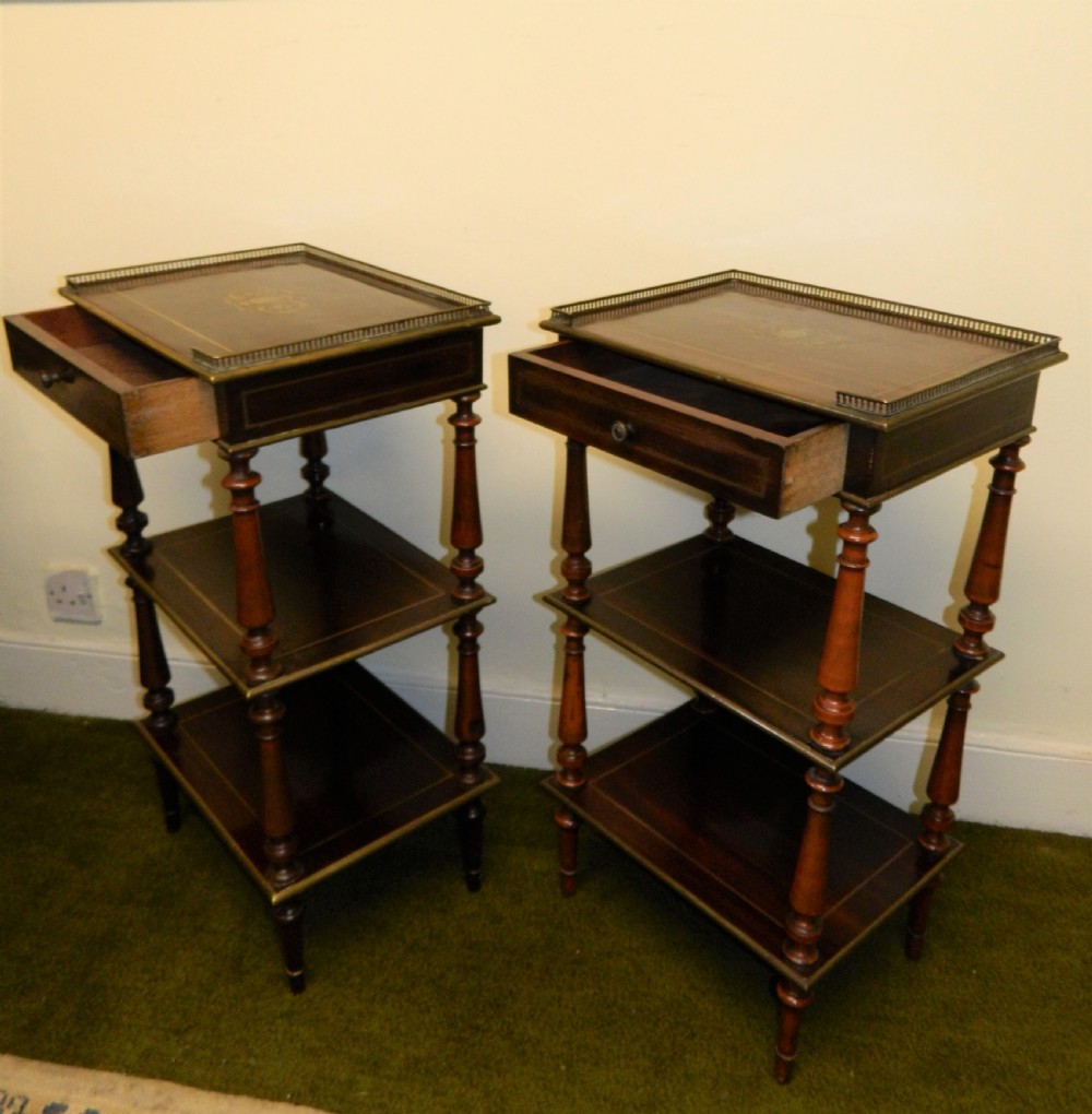 pair of goncalo alves etageres with brass inlay View VIII