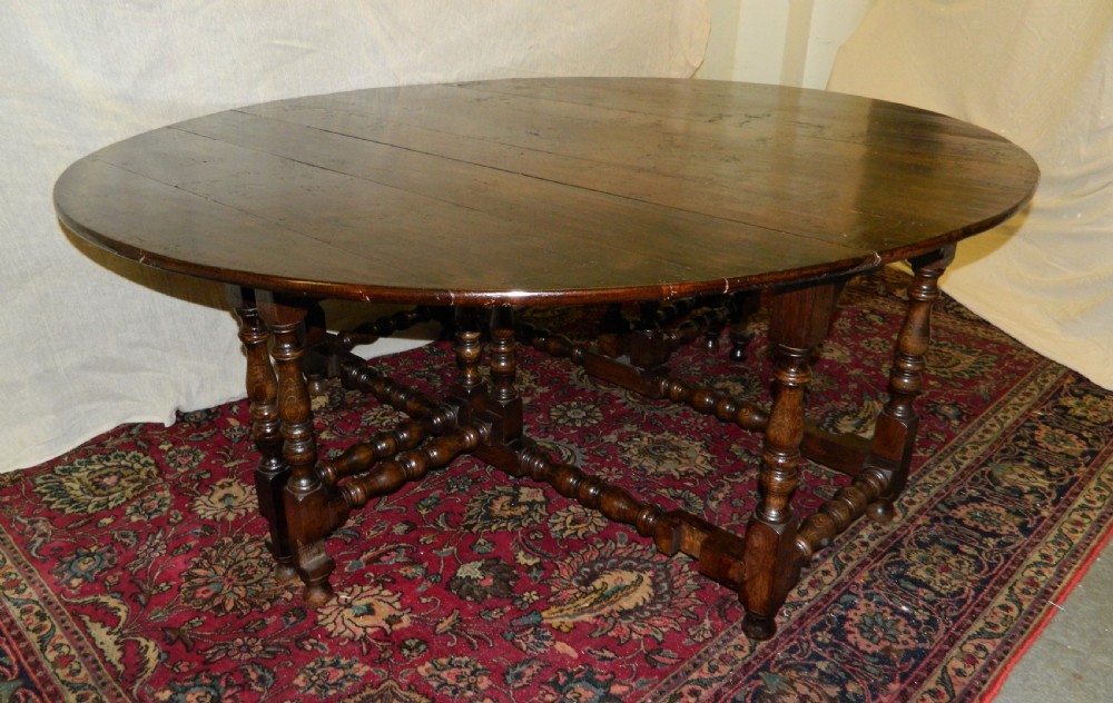 large oak double gate gateleg dining table View II