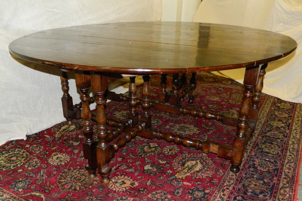 large oak double gate gateleg dining table View III