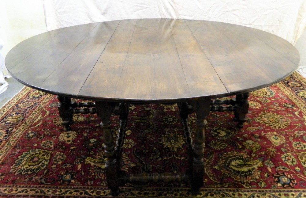 large oak double gate gateleg dining table View VII