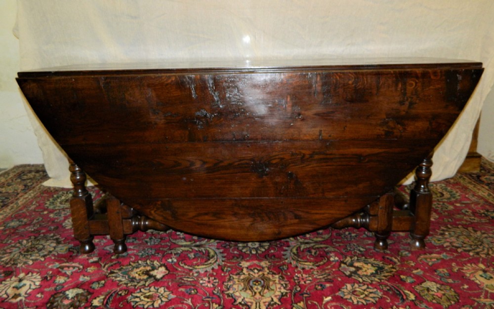 large oak double gate gateleg dining table View VIII