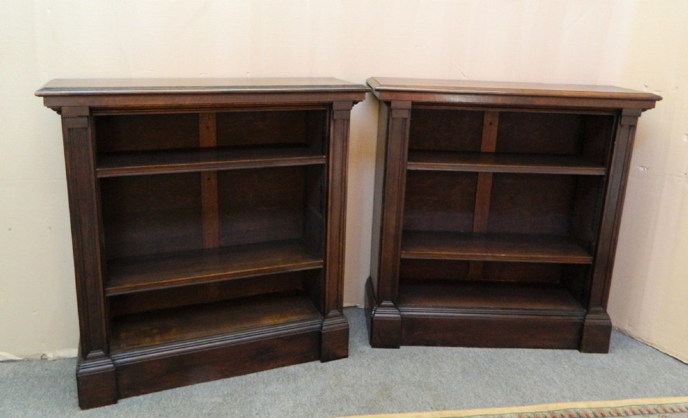 pair of oak bookcases View II