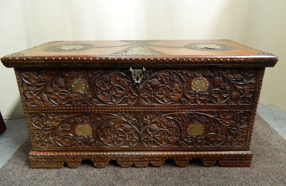 carved Indian trunk 