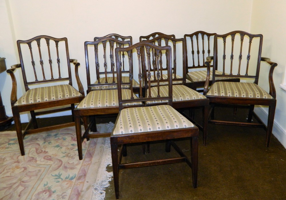 set of 8 mahogany dining chairs View IX