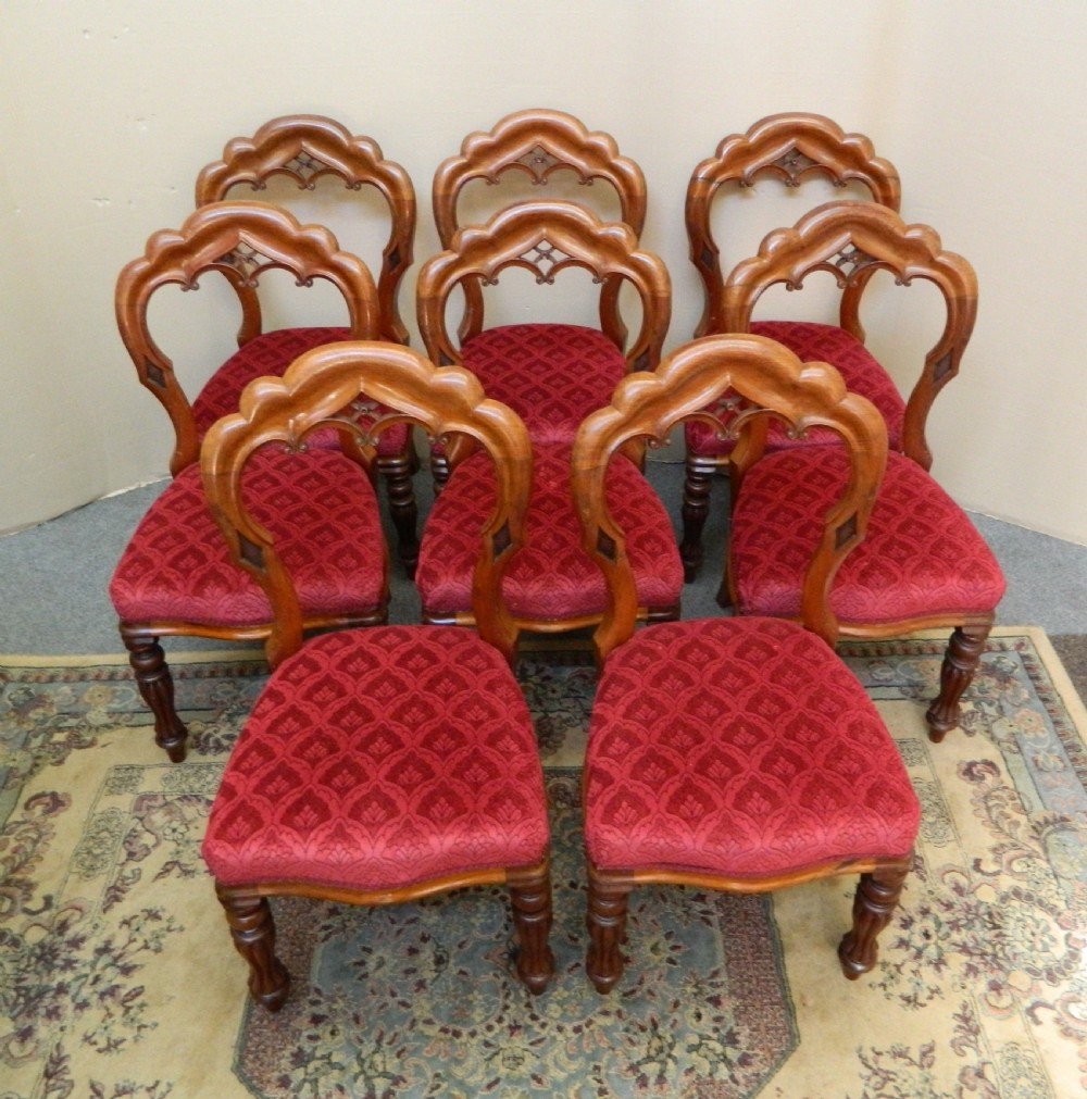 set of 8 mahogany dining chairs View II