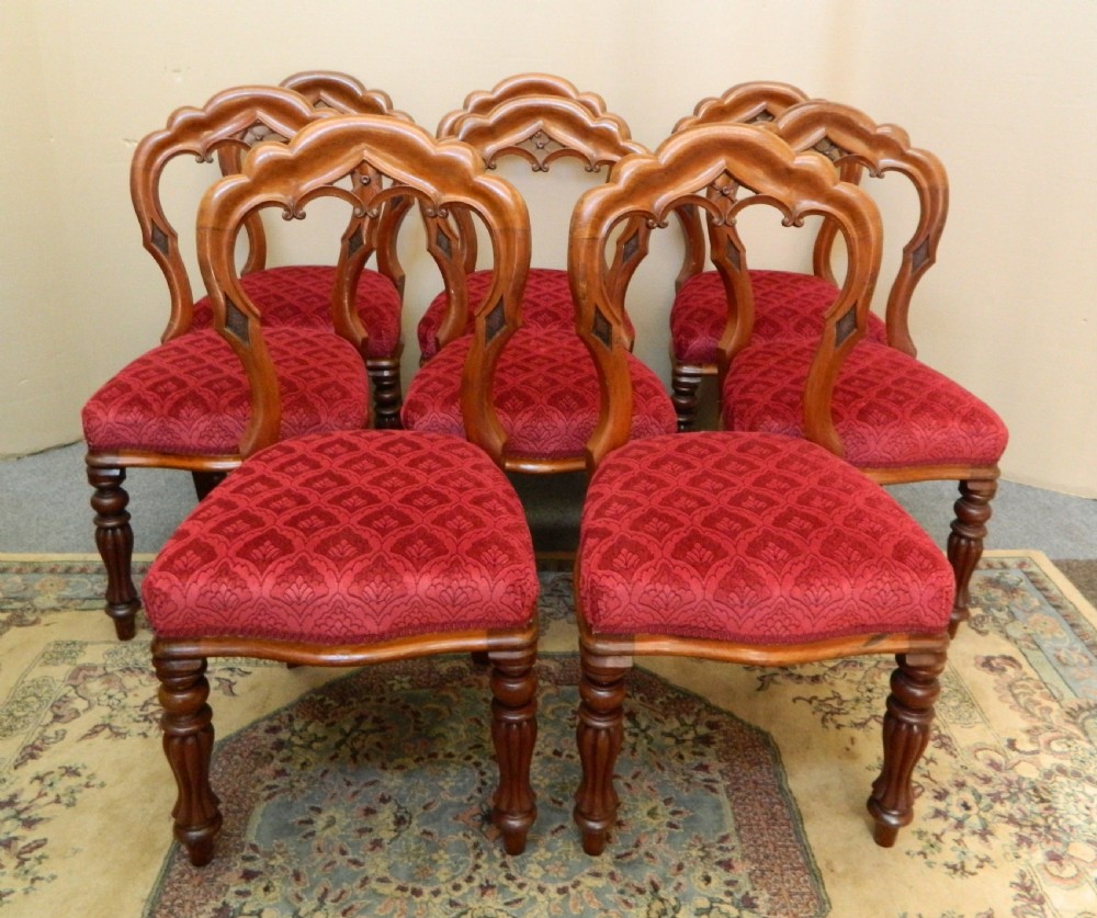 set of 8 mahogany dining chairs View VII