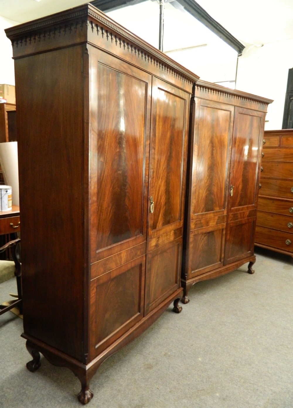 pair of mahogany wardrobes View V