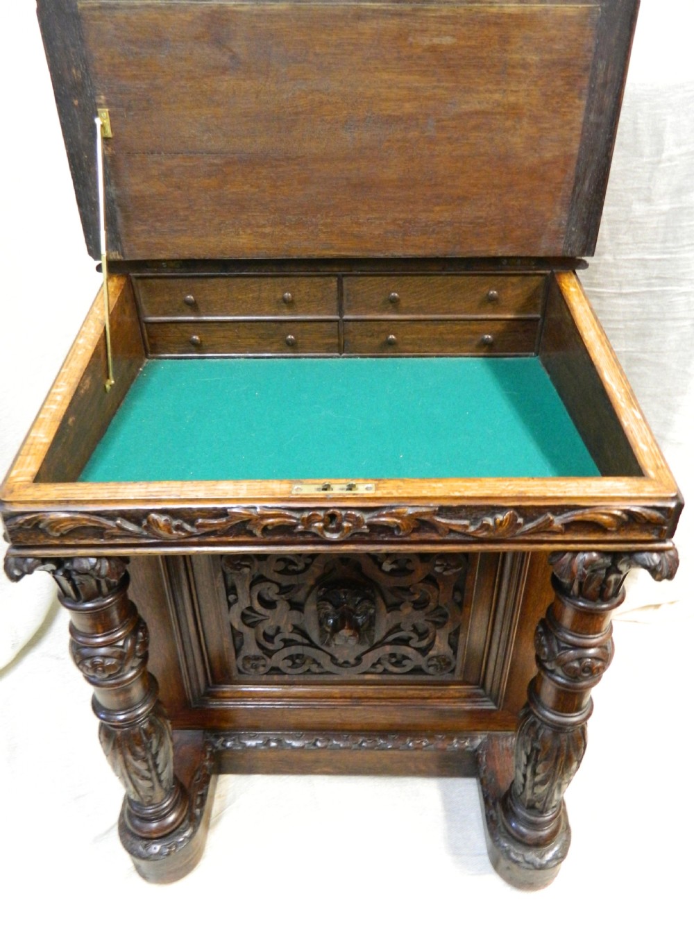 carved oak Davenport View VI
