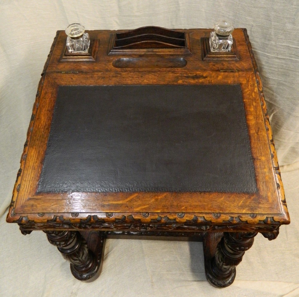 carved oak Davenport View VII